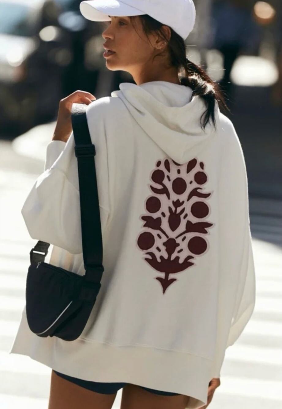 free people sprint to the finish embroidered hoddie - size XS